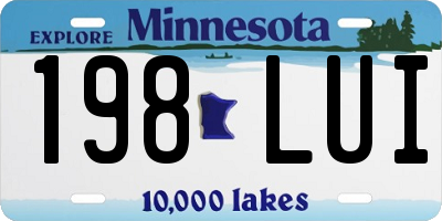 MN license plate 198LUI