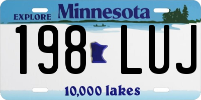 MN license plate 198LUJ