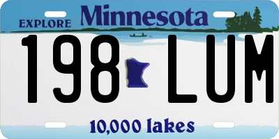 MN license plate 198LUM