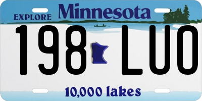 MN license plate 198LUO
