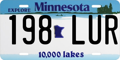 MN license plate 198LUR