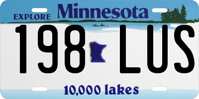 MN license plate 198LUS
