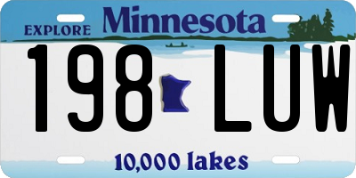 MN license plate 198LUW