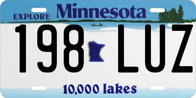 MN license plate 198LUZ