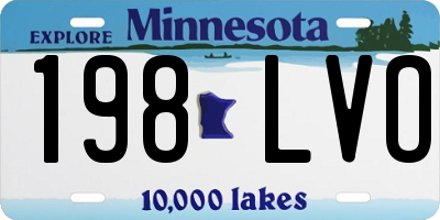 MN license plate 198LVO
