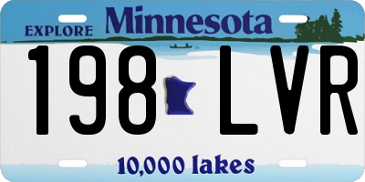 MN license plate 198LVR