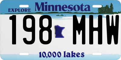 MN license plate 198MHW