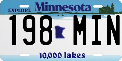 MN license plate 198MIN