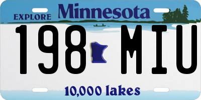 MN license plate 198MIU