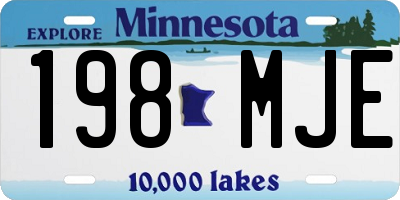 MN license plate 198MJE