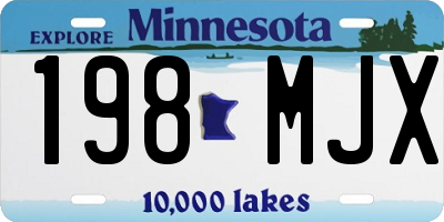 MN license plate 198MJX