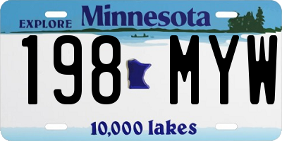 MN license plate 198MYW
