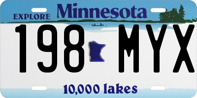 MN license plate 198MYX