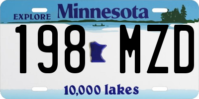 MN license plate 198MZD