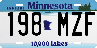 MN license plate 198MZF