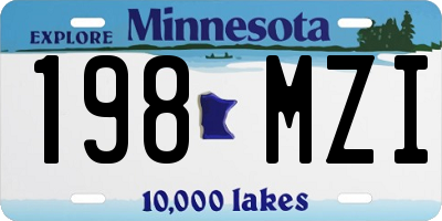 MN license plate 198MZI