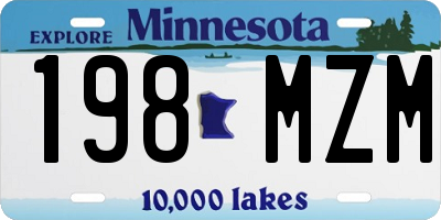 MN license plate 198MZM