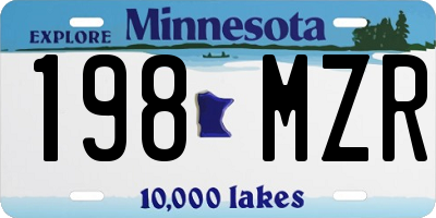 MN license plate 198MZR