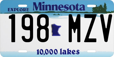 MN license plate 198MZV