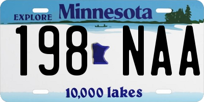 MN license plate 198NAA