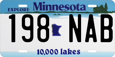 MN license plate 198NAB