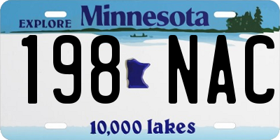 MN license plate 198NAC