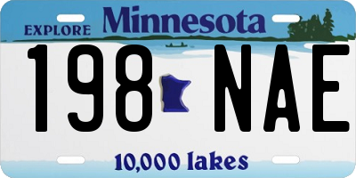 MN license plate 198NAE
