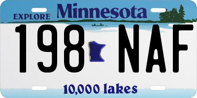 MN license plate 198NAF