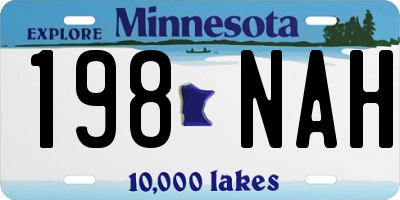 MN license plate 198NAH