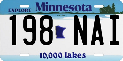 MN license plate 198NAI