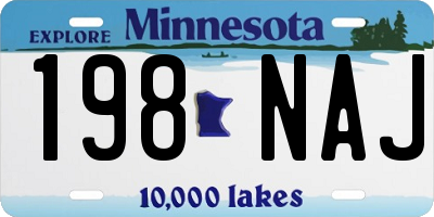 MN license plate 198NAJ