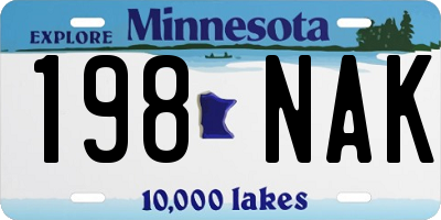 MN license plate 198NAK