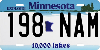 MN license plate 198NAM