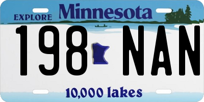 MN license plate 198NAN