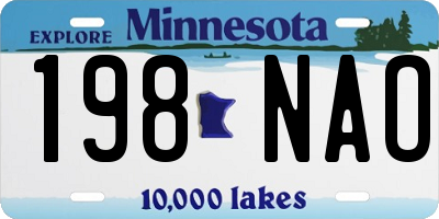 MN license plate 198NAO