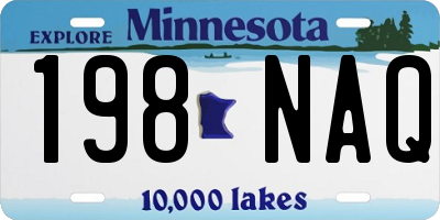 MN license plate 198NAQ