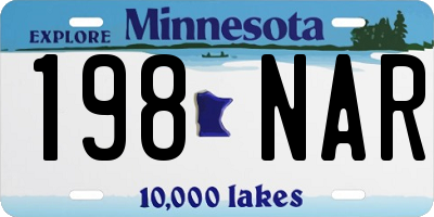 MN license plate 198NAR
