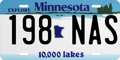 MN license plate 198NAS