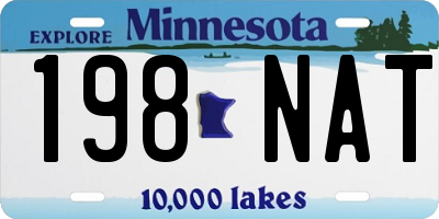 MN license plate 198NAT