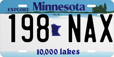 MN license plate 198NAX