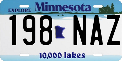MN license plate 198NAZ