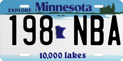 MN license plate 198NBA