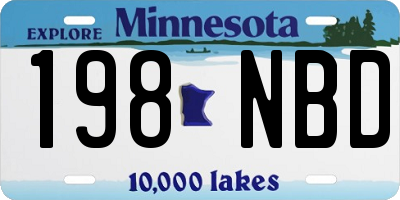 MN license plate 198NBD