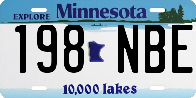 MN license plate 198NBE