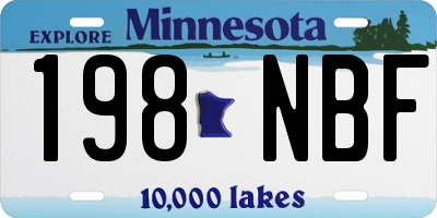 MN license plate 198NBF