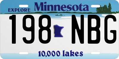 MN license plate 198NBG