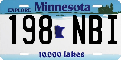 MN license plate 198NBI