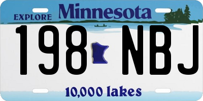 MN license plate 198NBJ