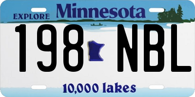 MN license plate 198NBL
