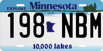 MN license plate 198NBM
